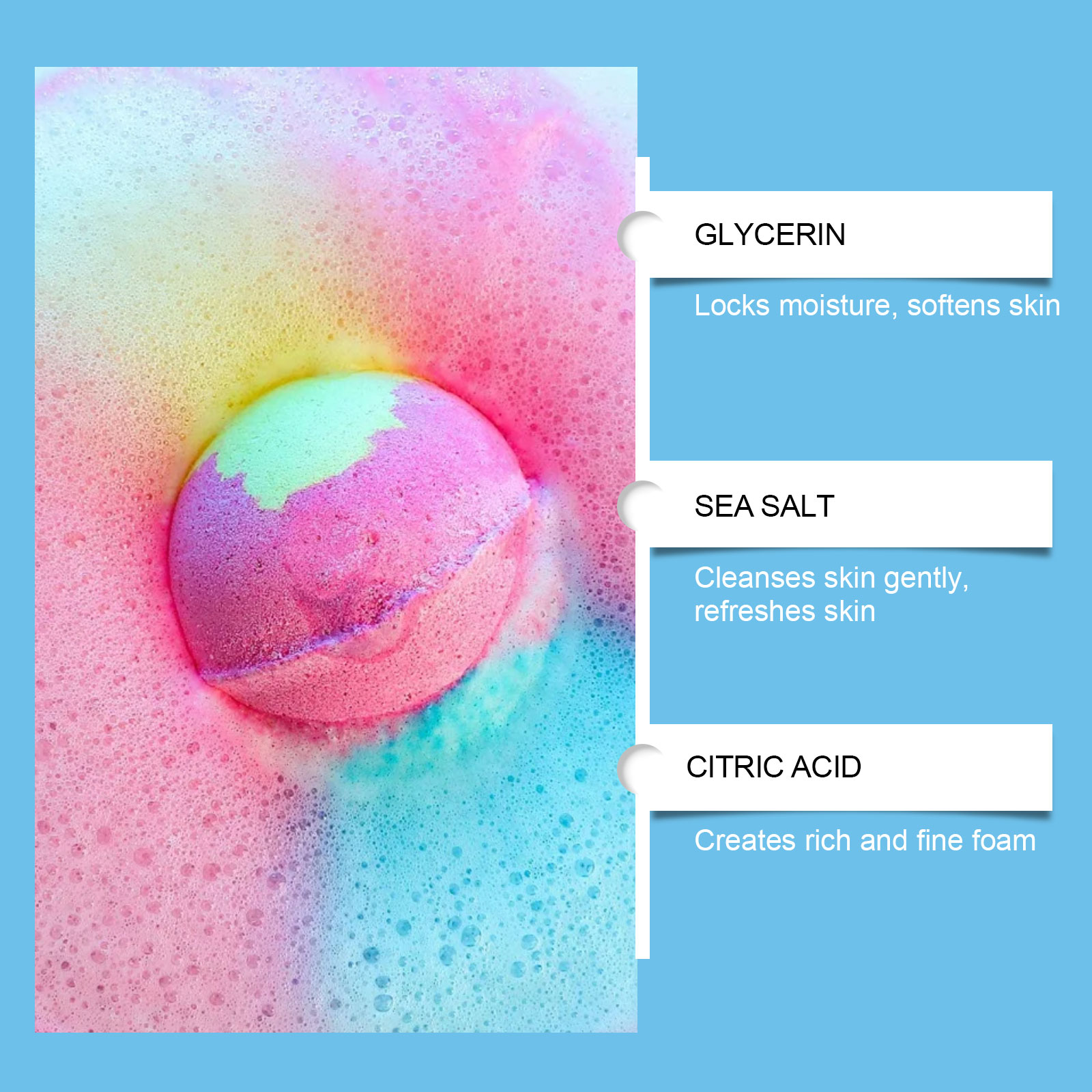 Kids Bath Salt Ball Set Gentle Nourish Clean Body Skin Delicate Daily Bath Fun Soak Balls