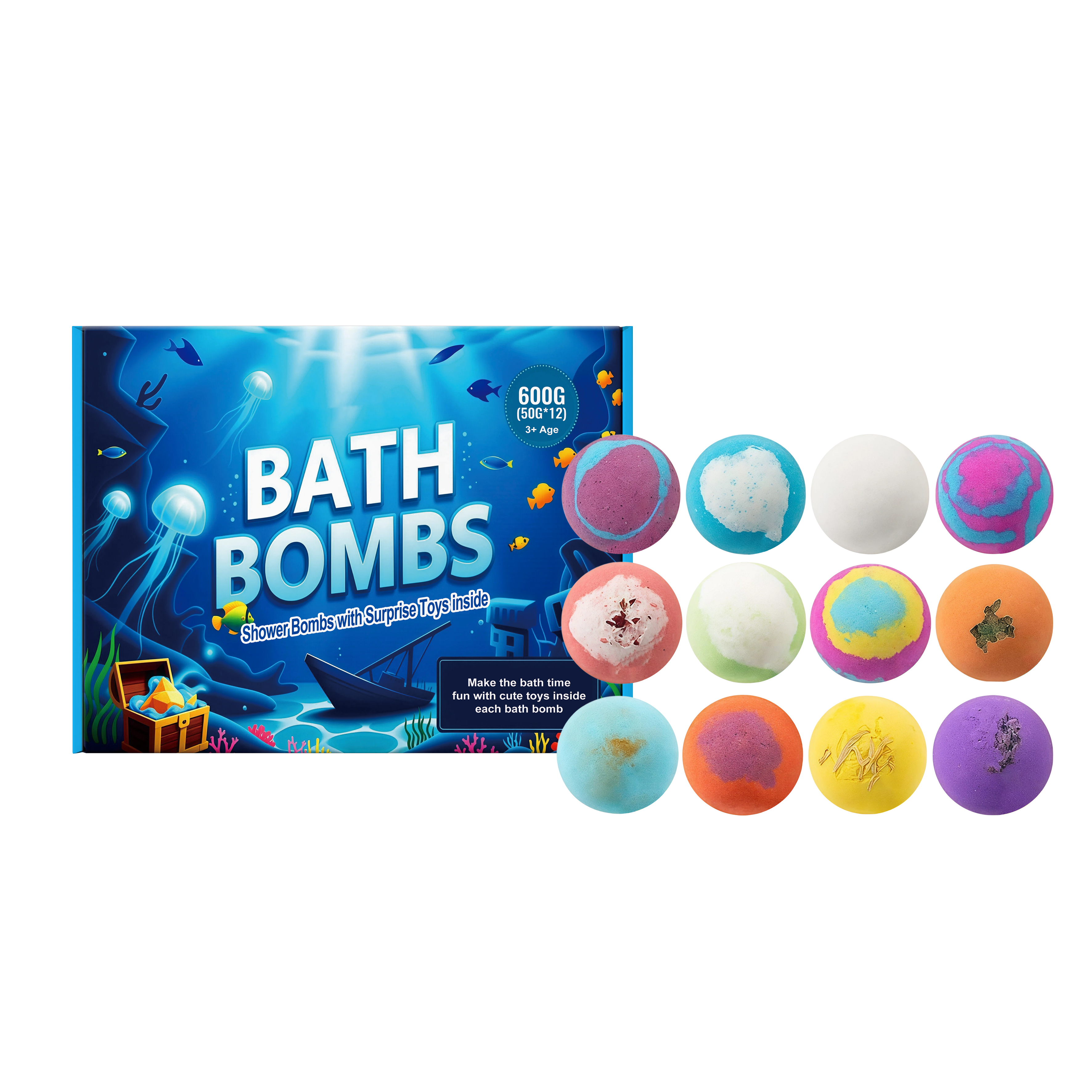 Kids Bath Salt Ball Set Gentle Nourish Clean Body Skin Delicate Daily Bath Fun Soak Balls