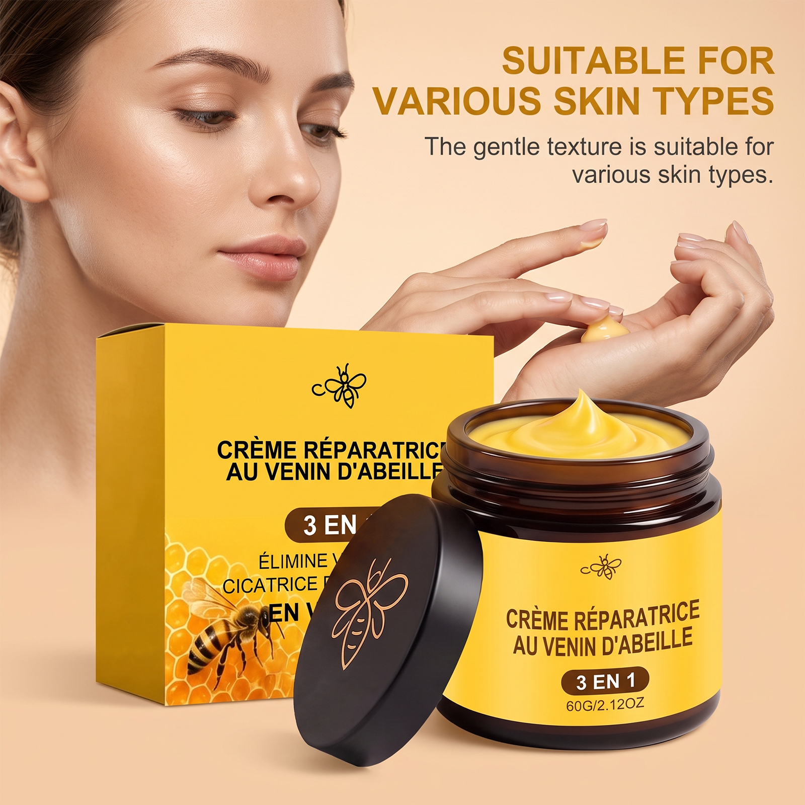Bee Venom Care Cream Mild Ingredients Comfort Body Skin Appearance Smooth Moisturizing Nourishing Softening Skin Care