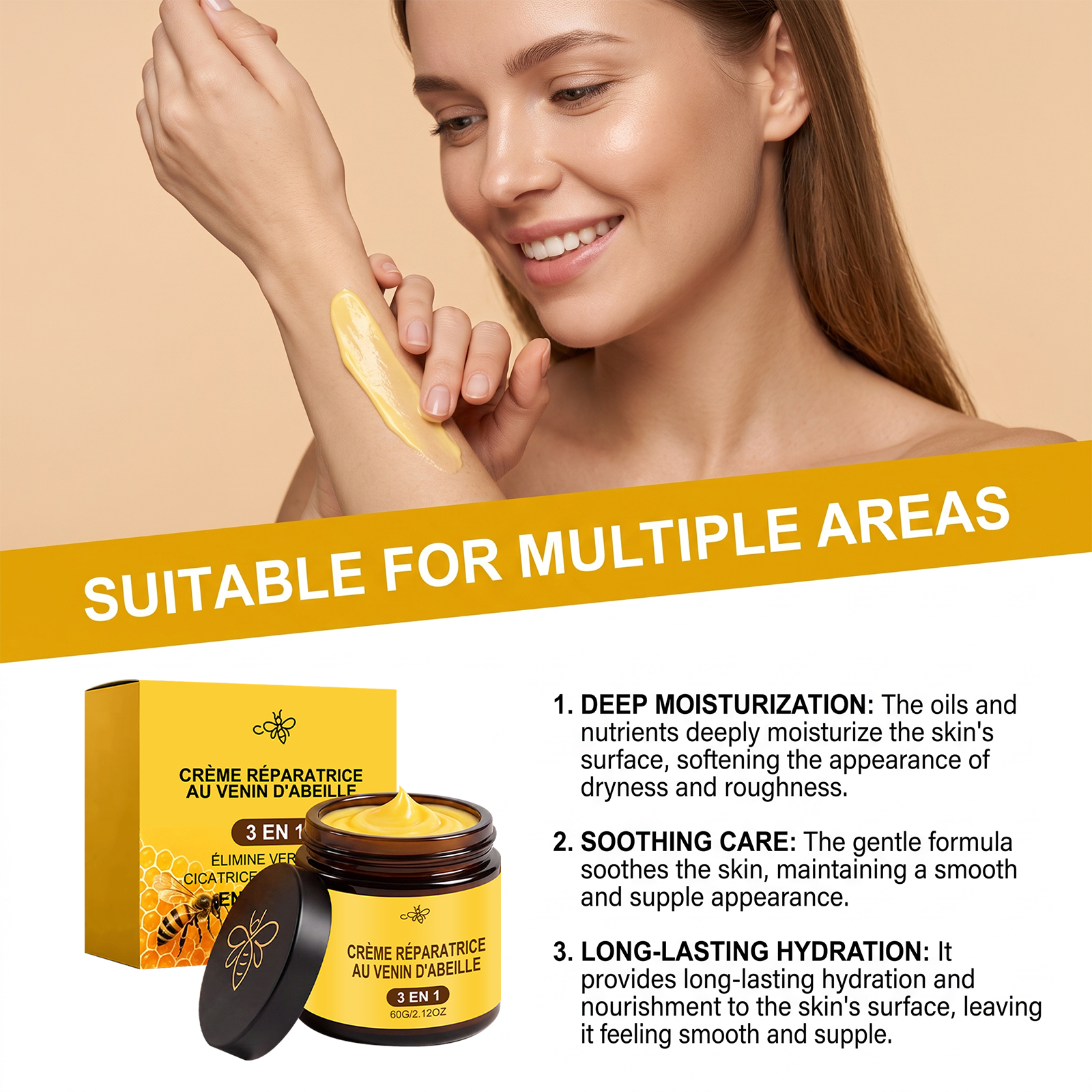 Bee Venom Care Cream Mild Ingredients Comfort Body Skin Appearance Smooth Moisturizing Nourishing Softening Skin Care