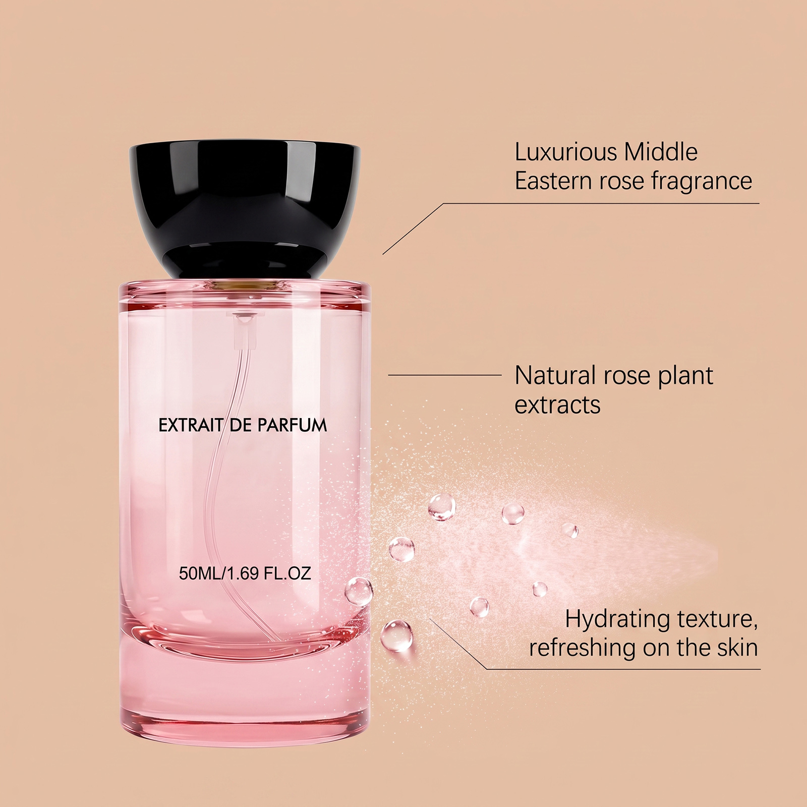 Light Luxury Middle Eastern Rose Fragrance Gentle Floral Scent Fresh Longlasting Dating Daily Perfume