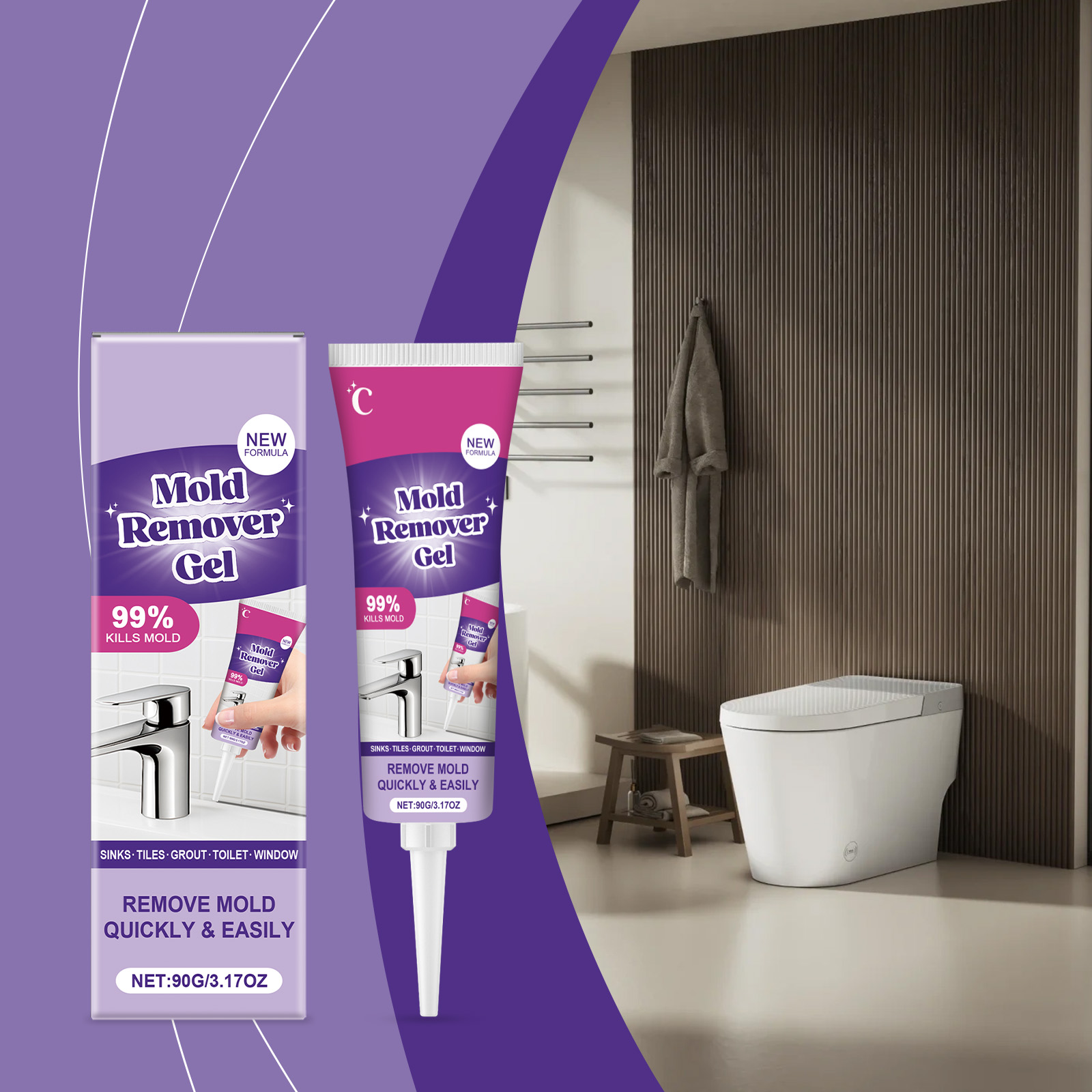 Cleaning Decontamination Gel Household Wall Sink Gap Tile Grout Floor Toilet Stain Remover