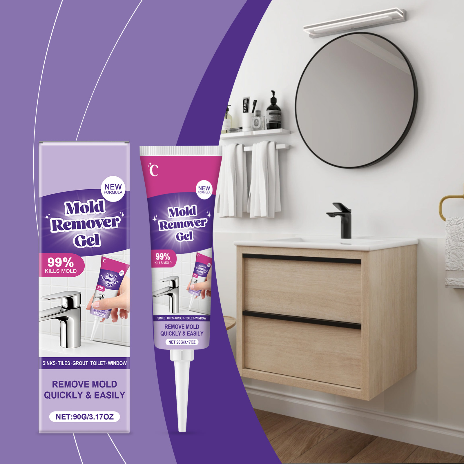Cleaning Decontamination Gel Household Wall Sink Gap Tile Grout Floor Toilet Stain Remover