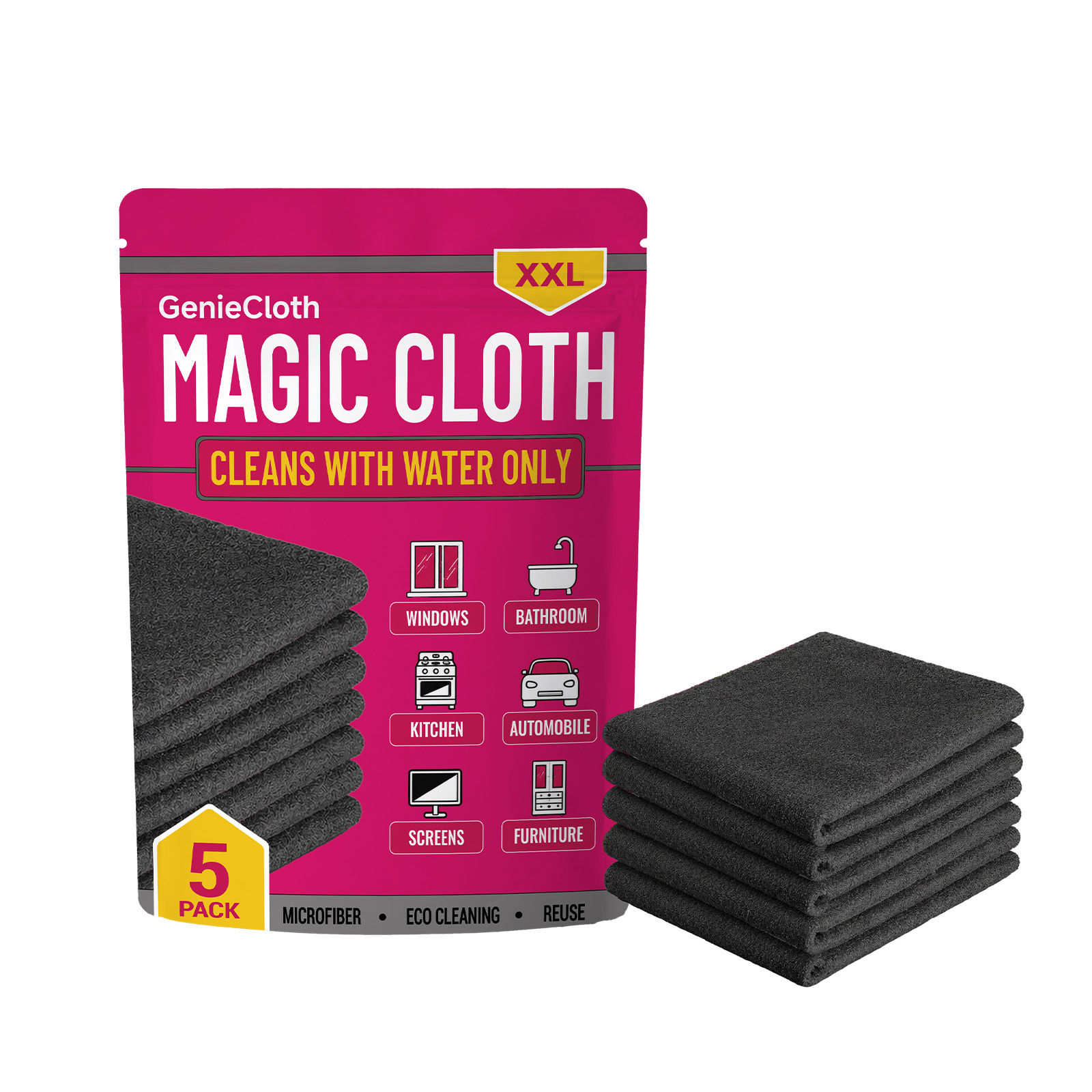 Magic Cloth Gentle Cleaning With Water Multi Purpose Wipes For Glass Bathroom Kitchen Screen Furniture Stains Watermarks