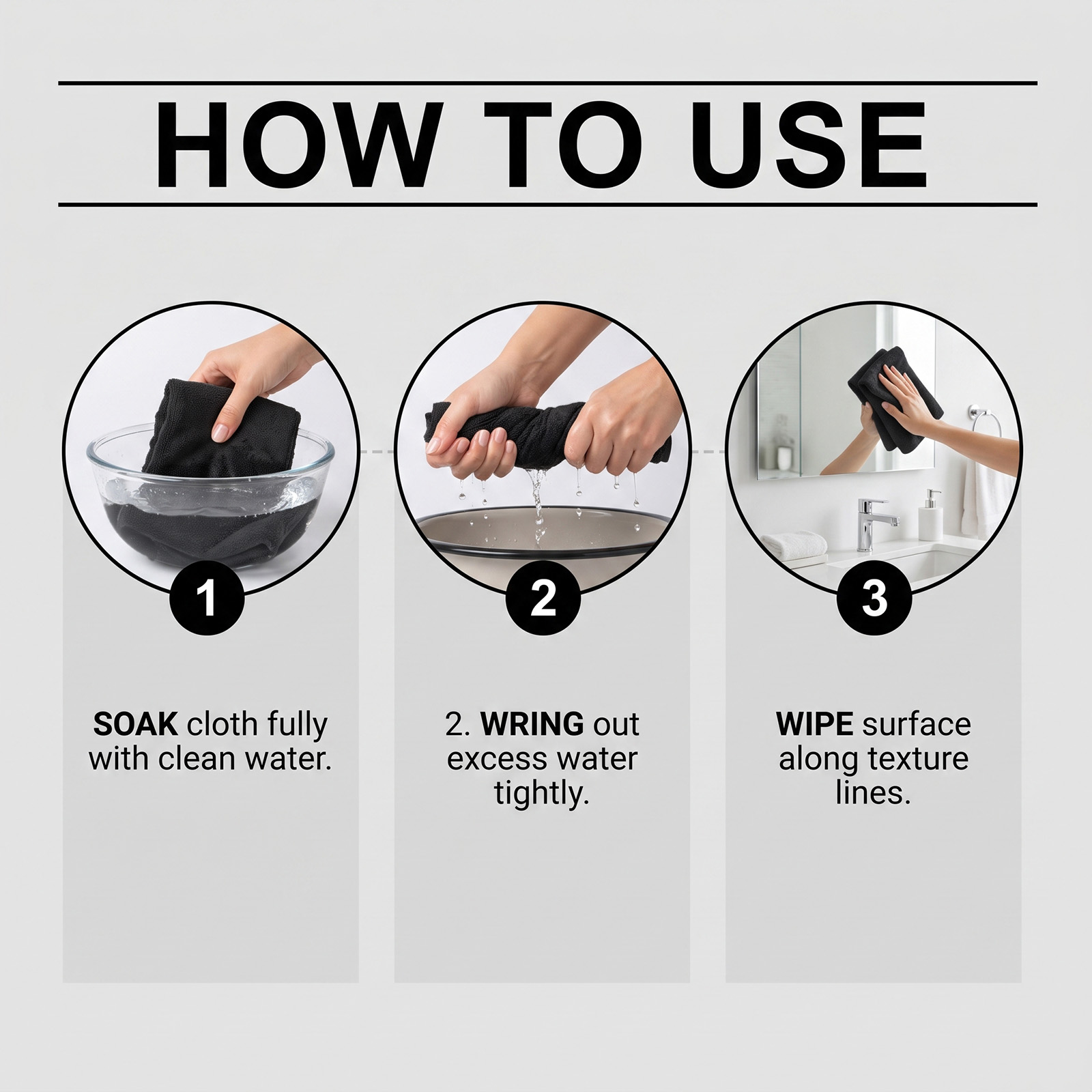 Magic Cloth Gentle Cleaning With Water Multi Purpose Wipes For Glass Bathroom Kitchen Screen Furniture Stains Watermarks
