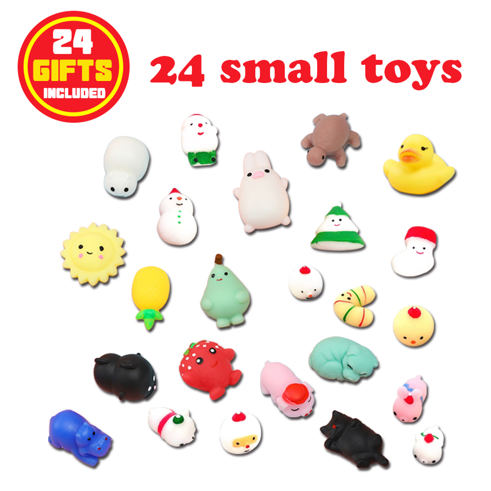 Dowmoo Christmas Squishy Gift Box 24 Grid Countdown Blind Box Stress Relief Cartoon Toy