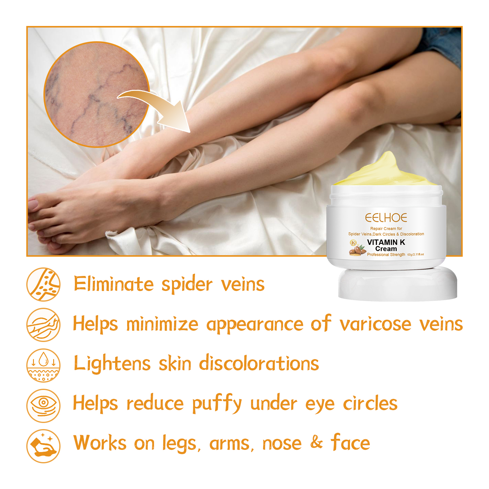 Body Cream Improves Dark Circles Discoloration Moisturising Skin Care