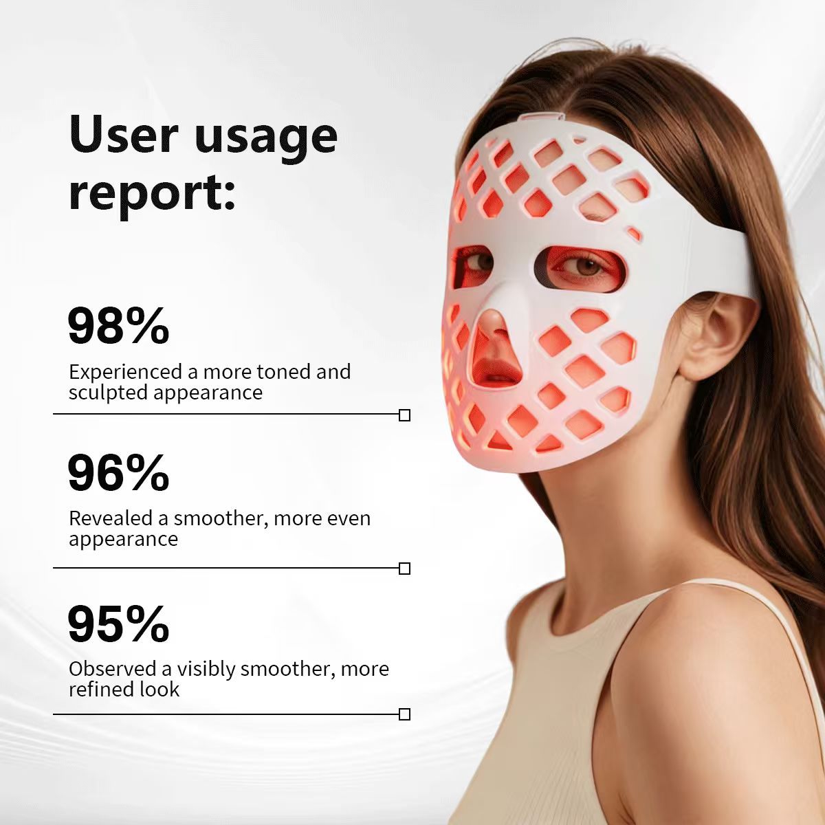 5D Red Light Mask for Face Near Infrared Therapy LED Facial Skin Care Mask for Anti-Aging Skin Rejuvenation Home Use LED Light Therapy Beauty Mask Device
