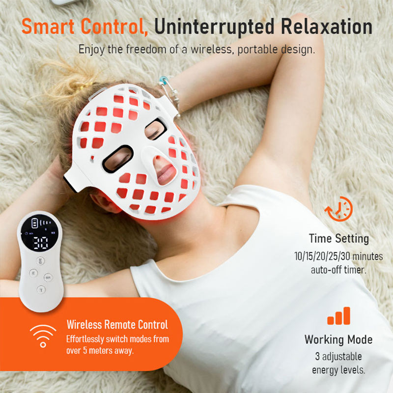5D Red Light Mask for Face Near Infrared Therapy LED Facial Skin Care Mask for Anti-Aging Skin Rejuvenation Home Use LED Light Therapy Beauty Mask Device