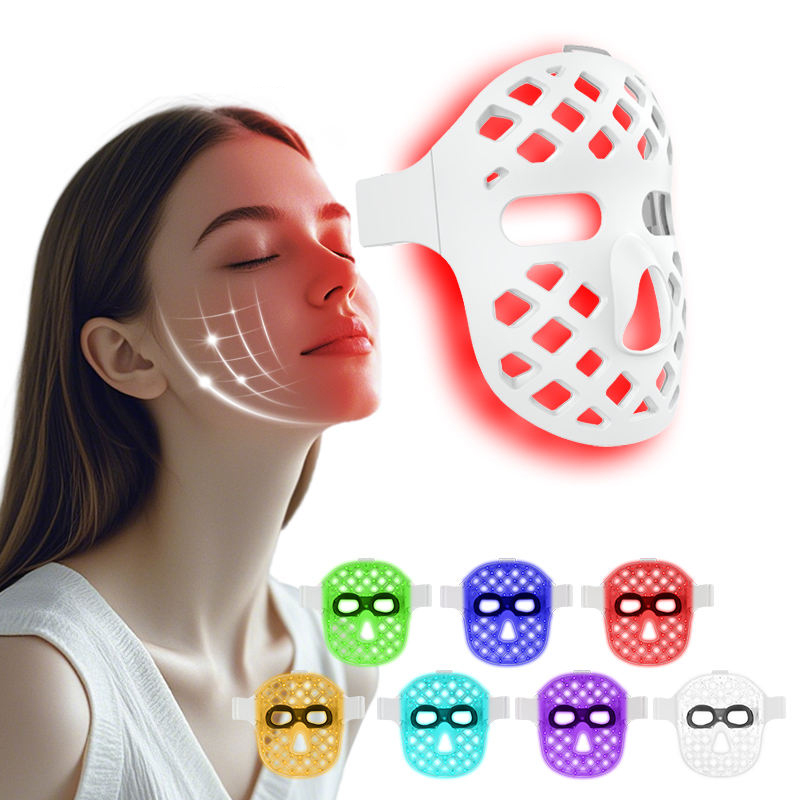 5D Red Light Mask for Face Near Infrared Therapy LED Facial Skin Care Mask for Anti-Aging Skin Rejuvenation Home Use LED Light Therapy Beauty Mask Device