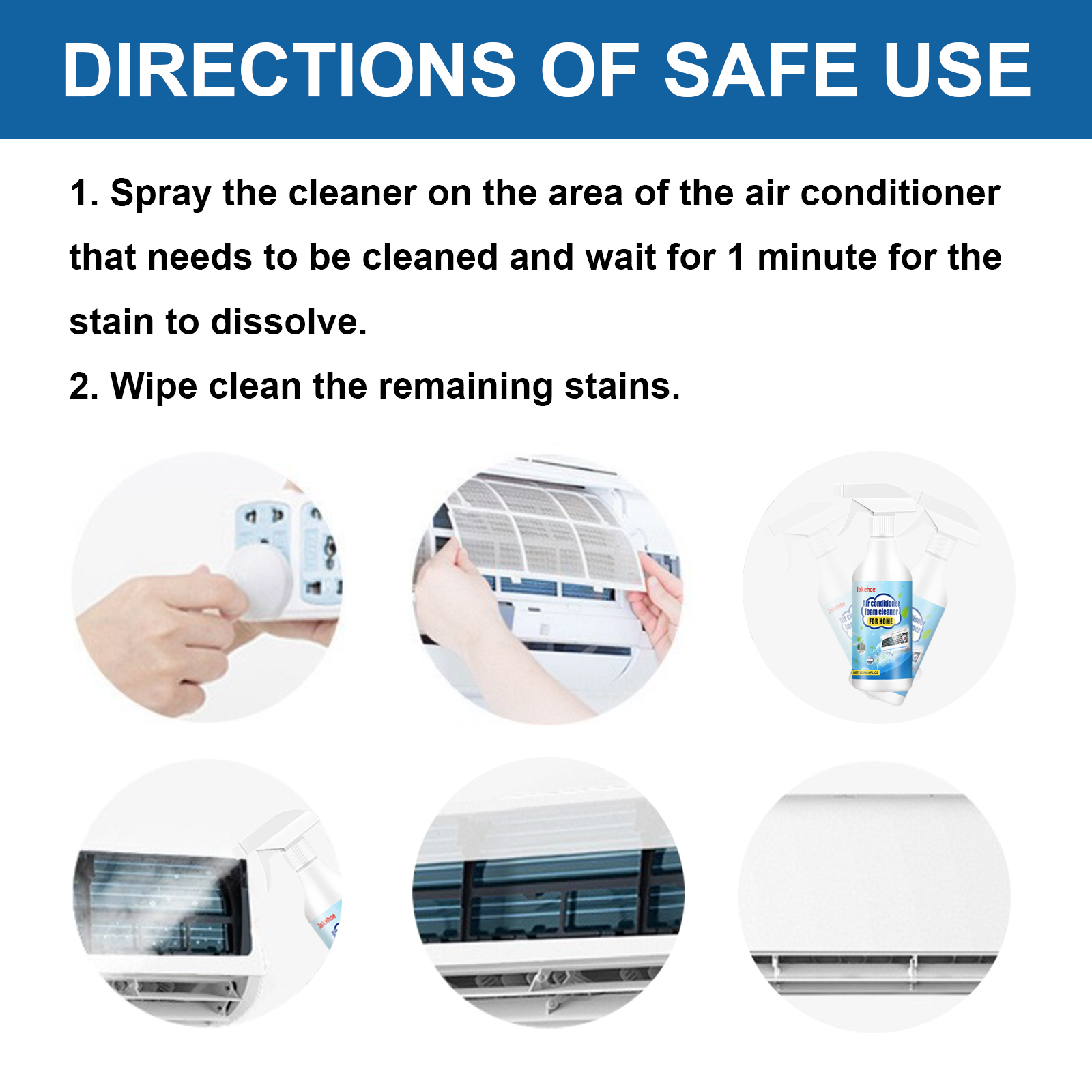 Air Conditioner Foam Cleaner Deep Cleaning Deodorizing For Home AC Indoor Outdoor Unit Maintenance