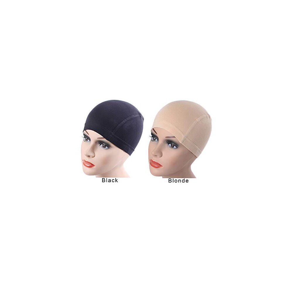 Bamboo Fiber Wig Cap Comfortable Elastic Wig Cap Wearing under Wigs (Beige)
