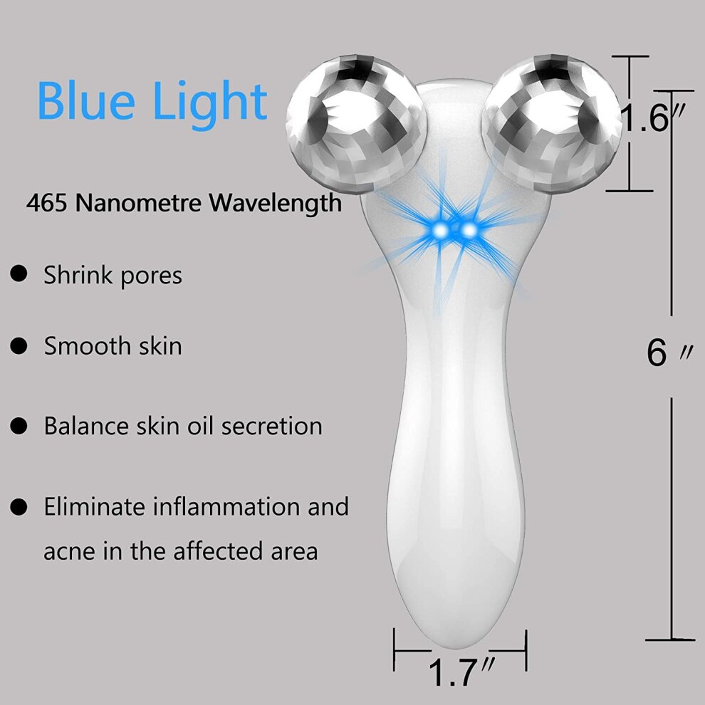 4D Microcurrent Face Massager Roller Electric Rechargeable Face Lift Roller Arms Legs Massager for Anti Aging Wrinkles Facial Massager for Women