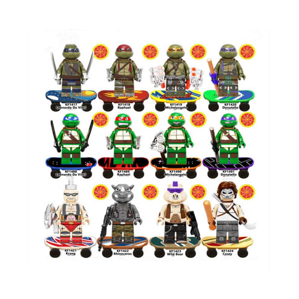 12PCS Teenage Mutant Ninja Turtles Figures Toys Fit Lego
