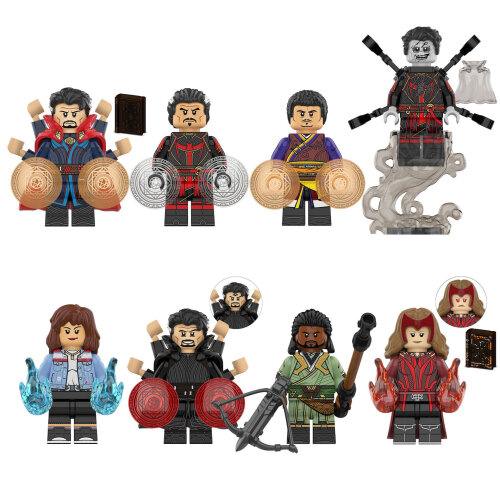 8PCS Zombie Avengers Doctor Strange Scarlet Witch Minifigures Compatible Toys Fit Lego