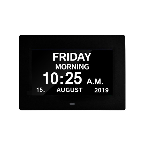 (Black) LED Digital Day Clock Calendar Dementia Alarm Time Date Month Memory