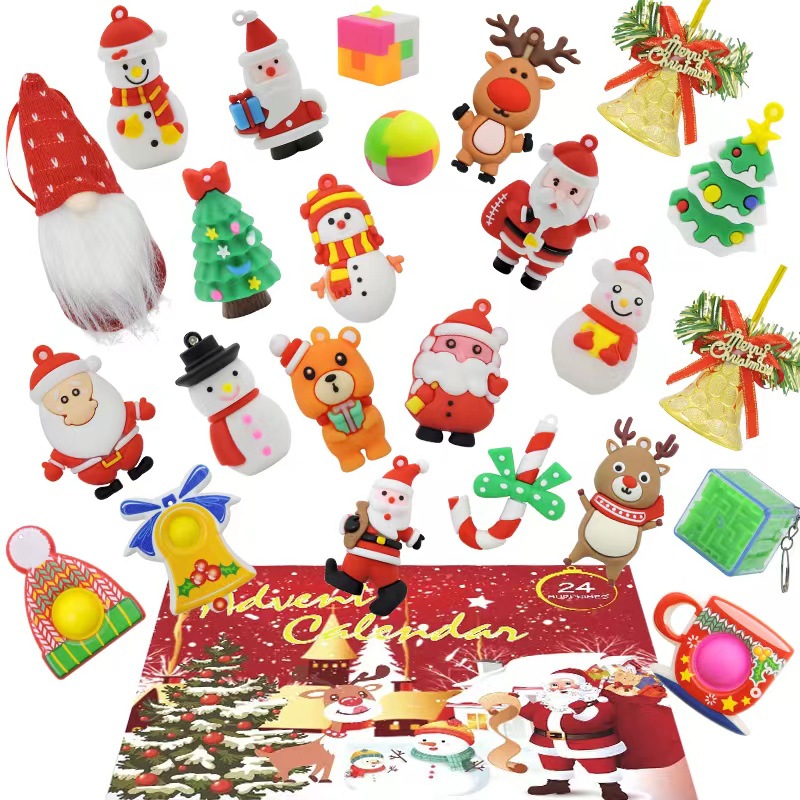 Advent Calendar 2022 Christmas 24 Days Countdown Calendar with 24 Pcs Mini Hanging Ornaments Pendants DIY Home Christmas Tree Decorations Xmas Surprise Box Gift for Kids Girls Boys Teens