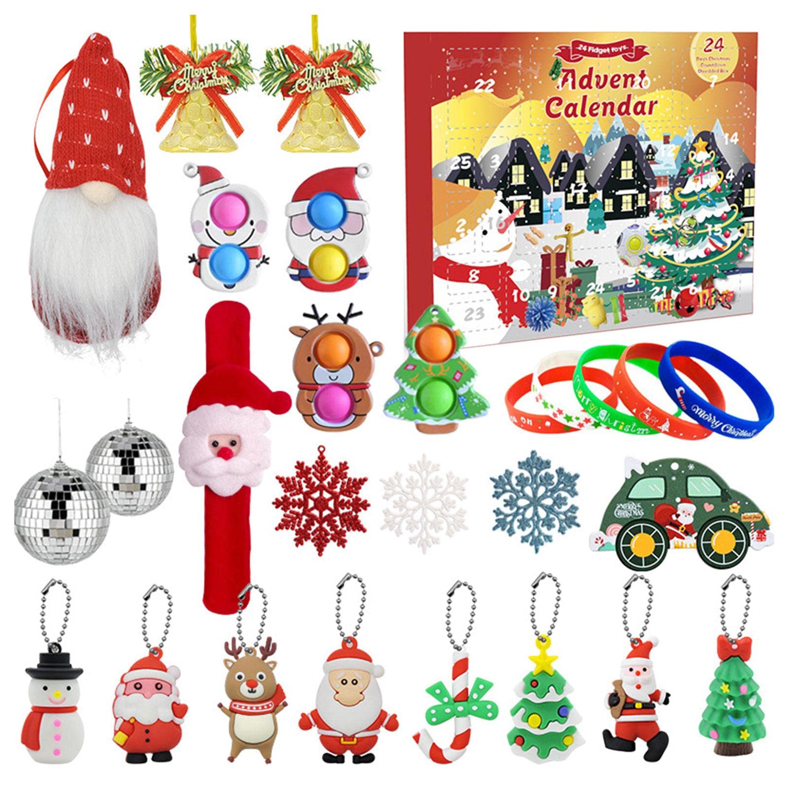 Advent Calendar 2022 Including 24 Pcs Hanging Ornaments Sets DIY Pendants for Christmas Tree 24 Days Countdown Calendar for Decoration Party Birthday Xmas Gift for Kids Girls and Boys