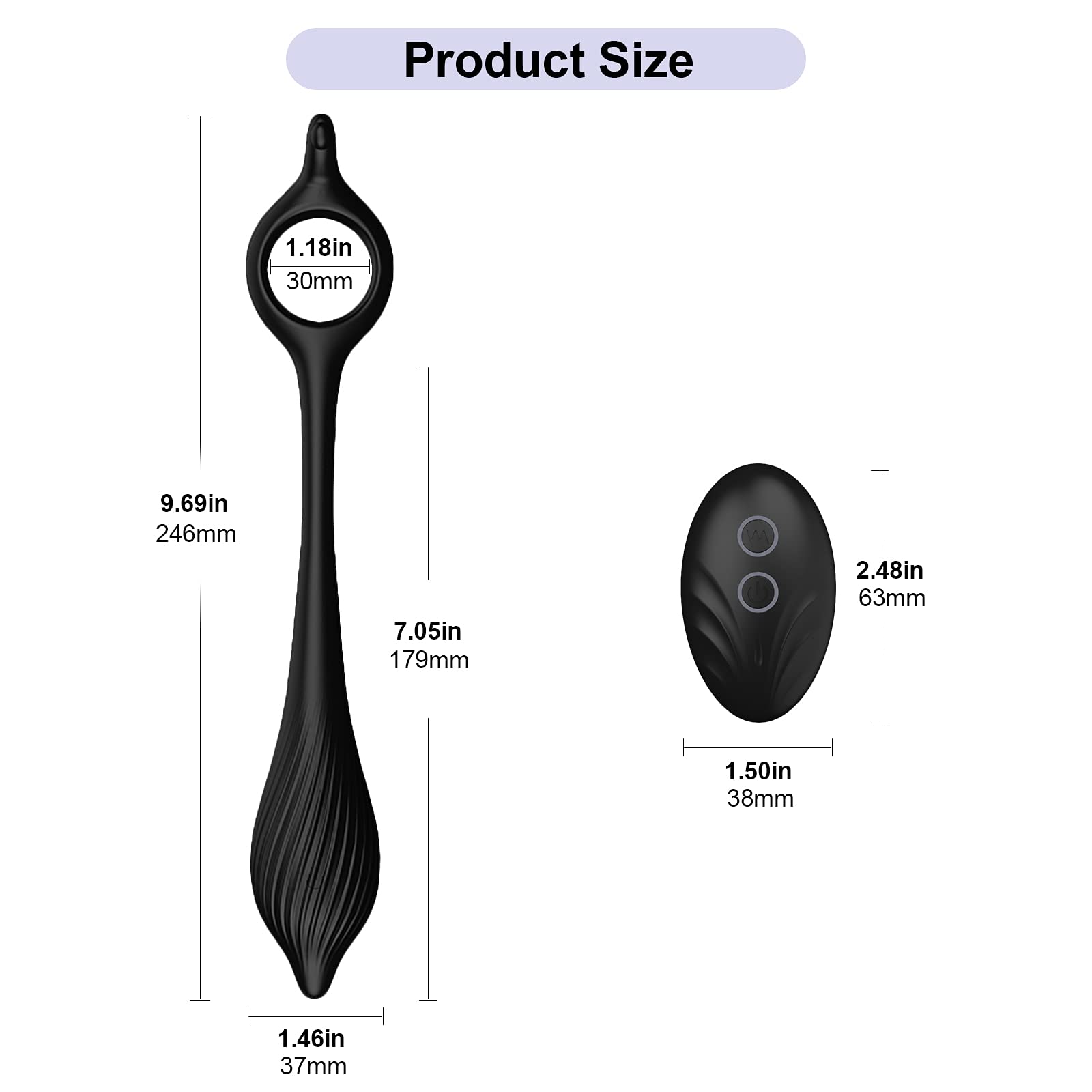 Male Cock Ring Massager Love Egg Vibrator Vibrating Ball for Couples Anal Butt Plug Penis Ring Adult Sex Toys Wireless Remote Control 12 Vibration Mode Rechargeable G Spot Clit Anal Stimulate