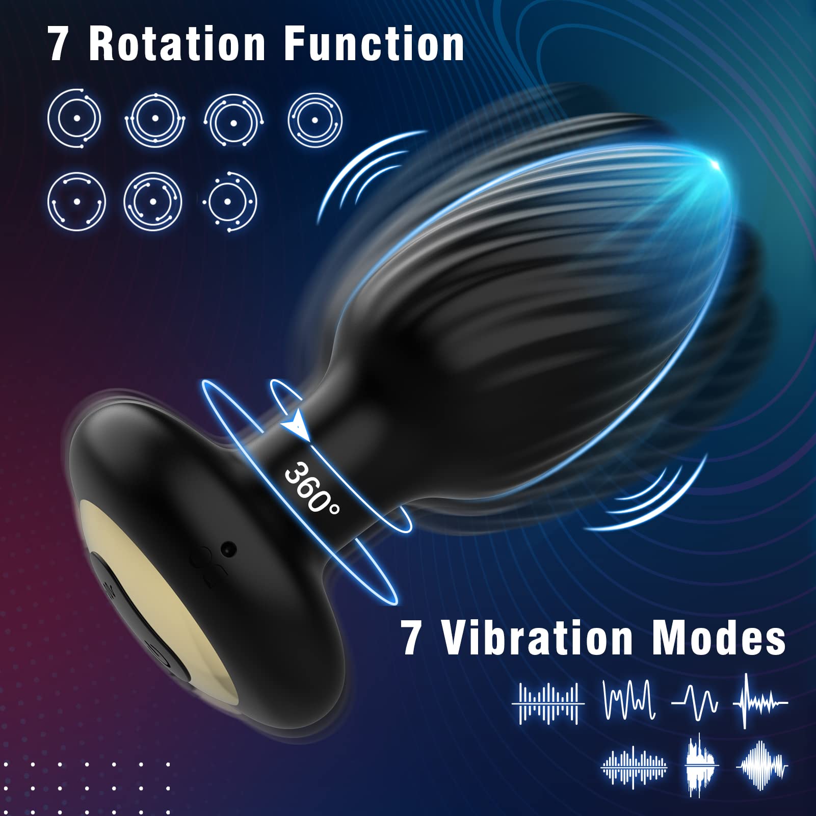 Anal Vibrators Sex Toys Anal Plug Prostate Massager Butt Plug G Spot Adult Masturbator Toys for Mens Couples Women Pleasure Remote Control with 7 Rotation and 7 Vibration