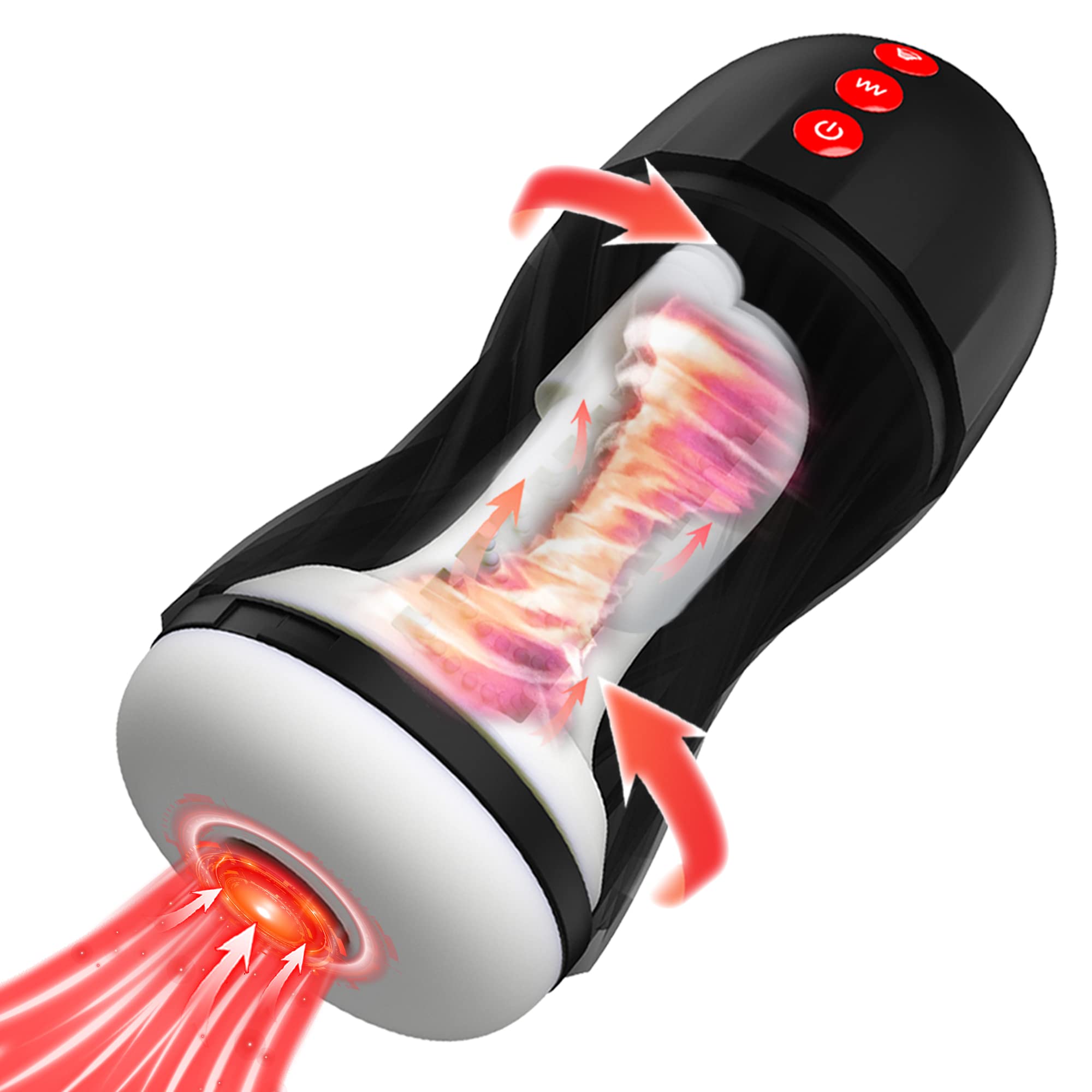 Electric Male Masturbators Cup Suction Contraction Oral Sex Toy Pocket Pussy Adult Toys Sex Machine Rotation Massager with 7 Vibrations and 5 Suction Modes Penis Stimulation Toys for Men Gay Couples