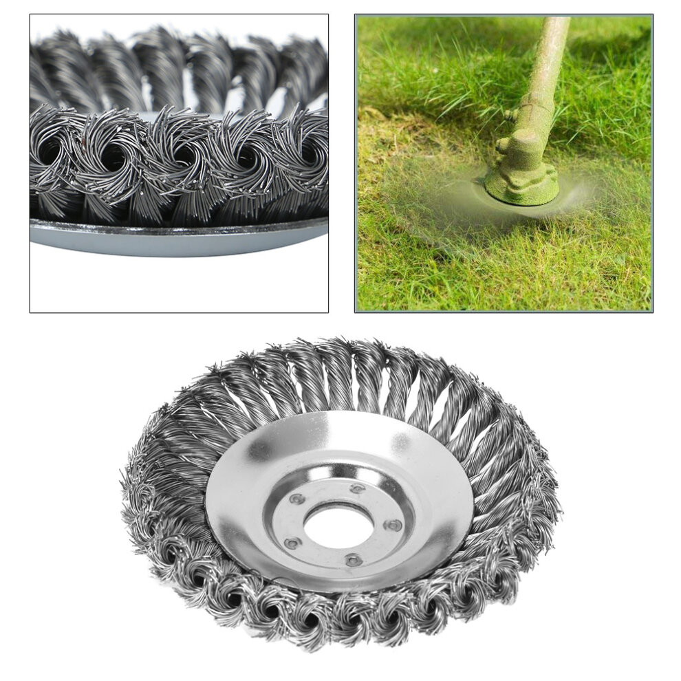 Steel Wire Wheel Trimmer Head Garden Weed Cutter Brush Lawn Mower Head