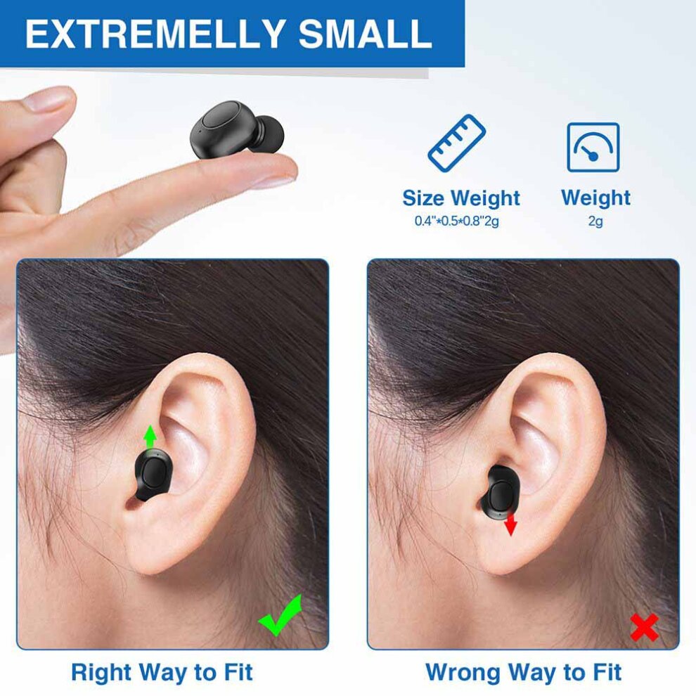Digital Rechargeable Hearing Aids In-Ear Invisible Sound Voice Amplifier 1Pair