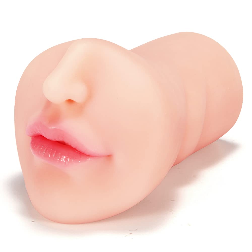 (Brown) Sex Doll Pocket Pussy Male Masturbators with Lifelike Face  Realistic Textured Mouth Vagina Masturbator Deep Throat Oral Adult Sex Toys Sensory Toys for Men Masturbation Orgasm 1.5 lbs