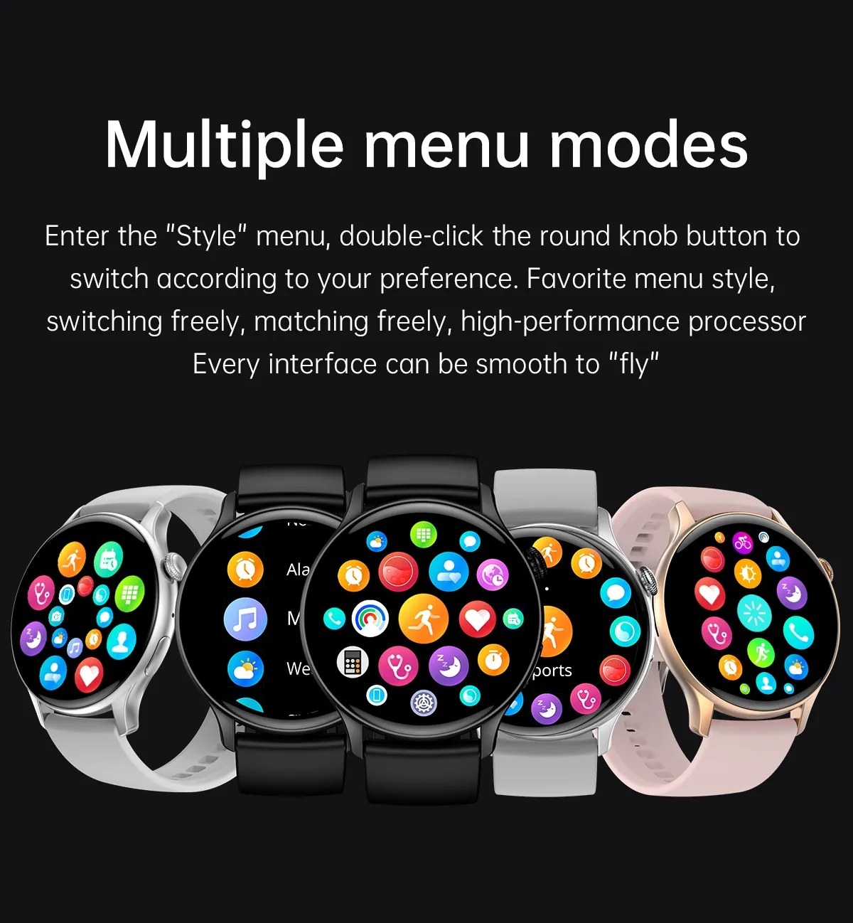 (Black) Smart Watches for Women Sport Fitness Tracker Smartwatches For Samsung Apple iPhone Android IOS Bluetooth Call Blood Oxygen Blood Pressure Health Monitoring Always on Display Waterproof 1.43inch