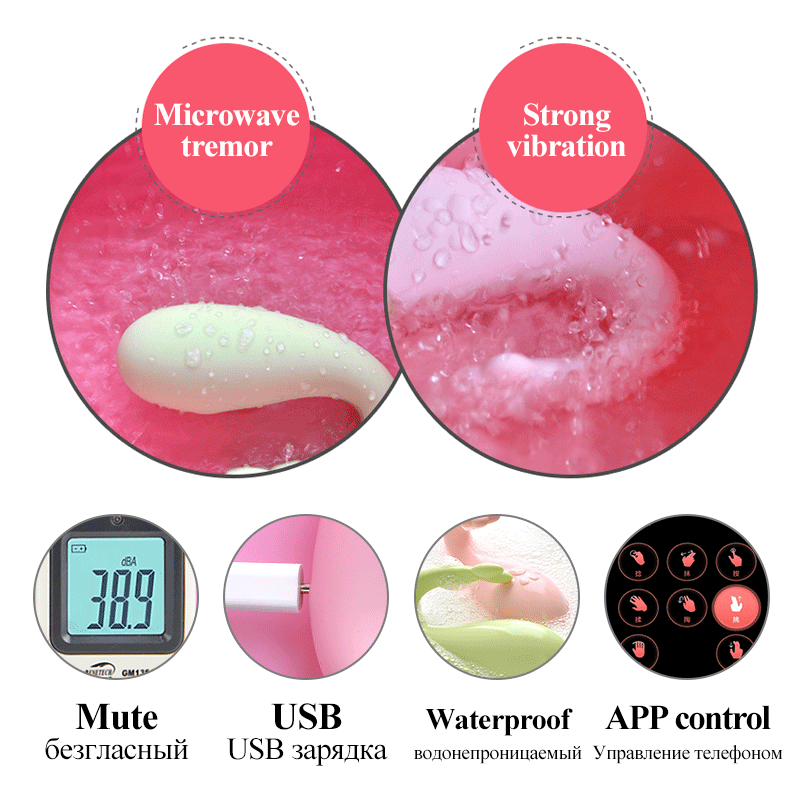 (Pink) Vibrating Sex Toys Egg Vibrators G-spot Massager Sex Toys for Women Orgasm Adult Game APP Remote Control USB Charging