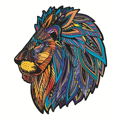 Mysterious Lion Wooden Jigsaw Puzzle Birthday Gift Idea for Kids Adults Family Game and Hobby