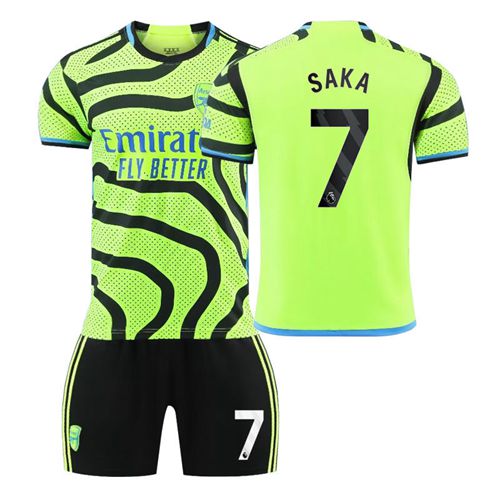 2023-2024 Arsenal Away Football Kits Green Student Trainers Tracksuit Printed No.7 Saka