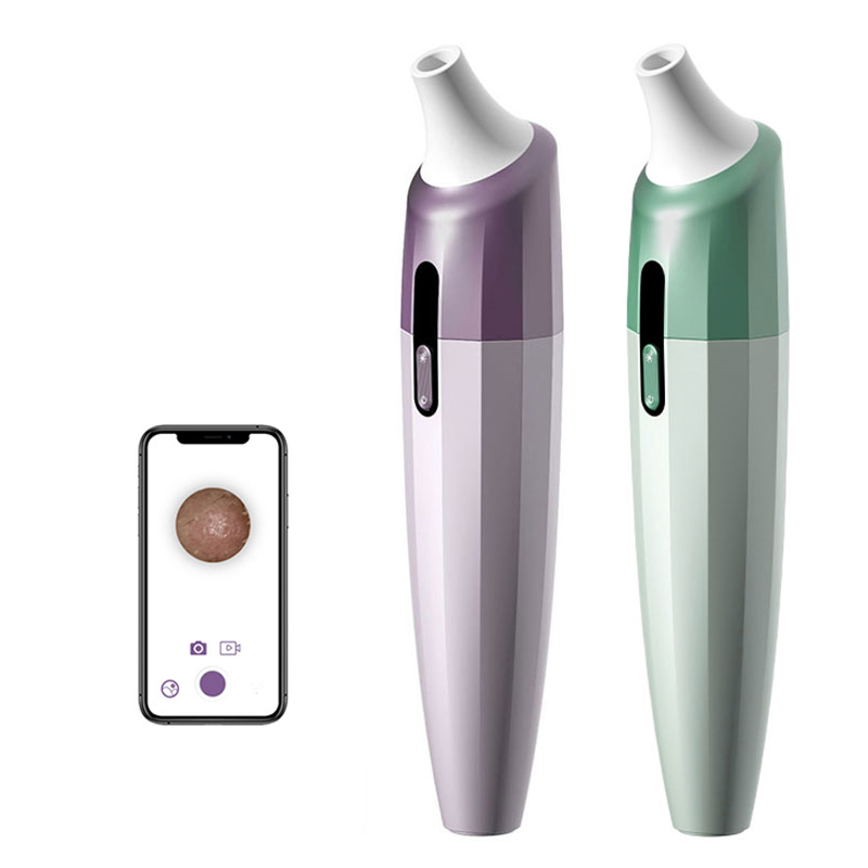 (Green) Visual Blackhead Remover Home Beauty Instrument Pore Deep Cleaner Vacuum Silicone Suction Head Cleansing Instrument APP HD Camera Function