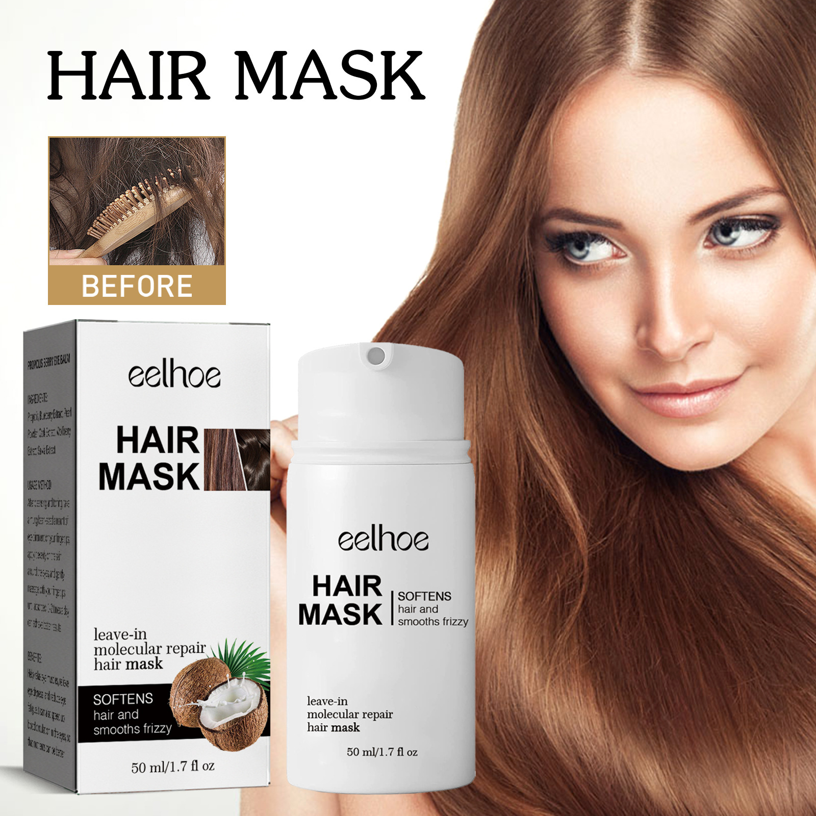 Hair Mask Smoothing Conditioner Mask Hydrating Deep Conditioning Improves Hair Dryness Nourishes Deep Repairs Dry and Smooth Hair Protects Hair 50ml
