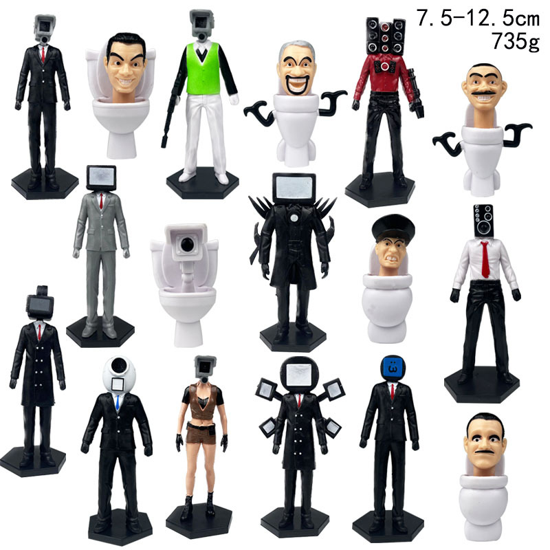 (A 12 pcs) Skibidi Battle Action Figures Set Character Action Figure Model for Kids Birthday Party Cake Topper Halloween Parties Decoration