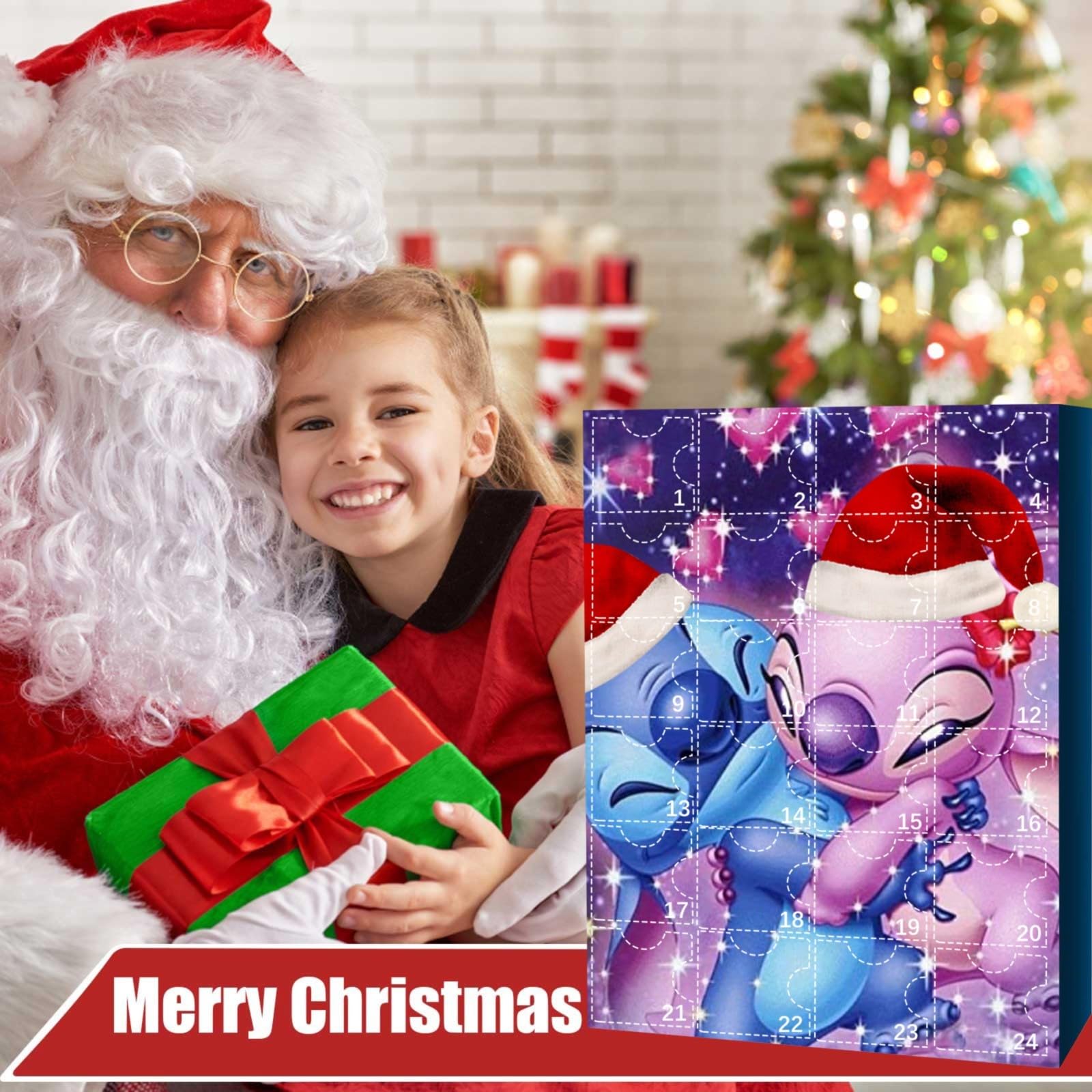 Stitch Christmas Advent Calendar Blind Box Stocking Stuffer Surprise Toys Gift for Kids