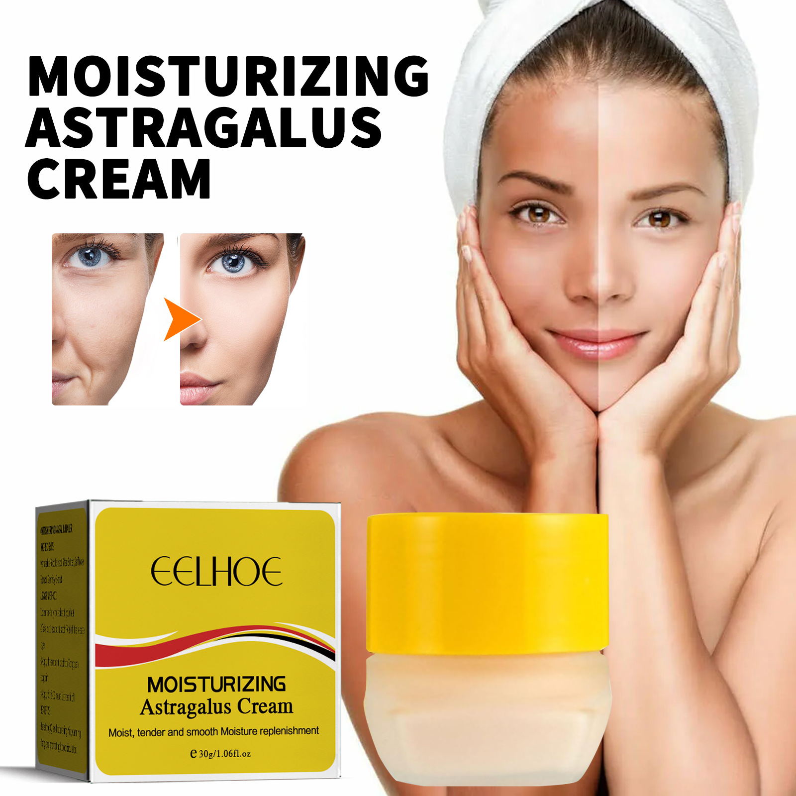 Astragalus Face Cream Hydrating Facial Cream Skin Lightening Moisturizing Brightening Wrinkle Removing Women Makeup Beauty Holiday Gifts