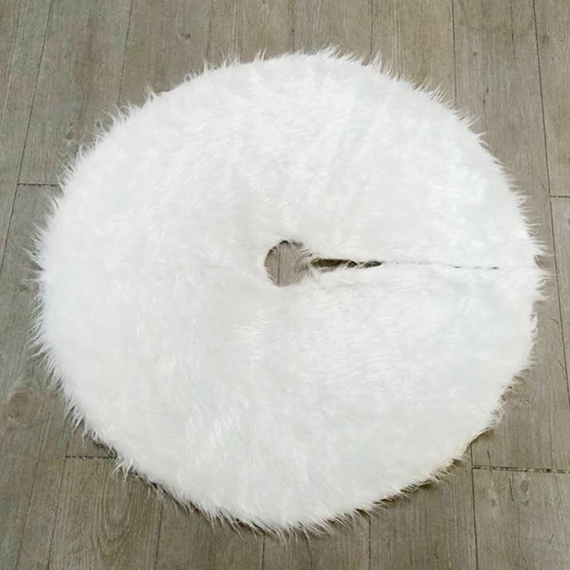 (31inch ~ 80cm) Christmas Tree Skirts 48in 122cm Xmas Tree Skirts Plush Luxury Faux Fur Tree Mat,Snowflake Base Cover for Thanksgiving New Year Home Party Festival Glittering Decoration