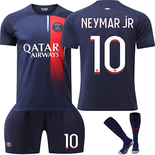 2023 2024 Football Kit Kids Paris Kit Home Jersey Tracksuit No.10 Football Kits Boys Away Jersey Football Kit Soccer Jersey Set Tshirt Shorts and Socks