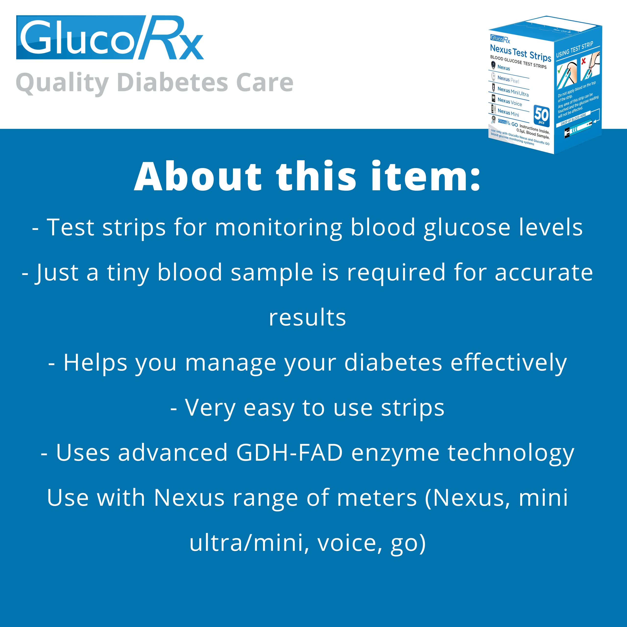 GlucoRx Nexus Test Strips
