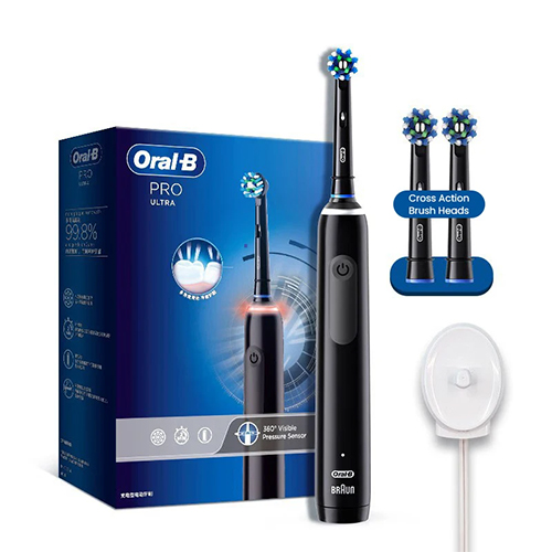Oral B Pro Ultra Electric Toothbrush Pro 4 Pressure Sensor 48800 Strokes Min 2 Min Timer 30s Reminder 4 Modes 3 Brush Heads