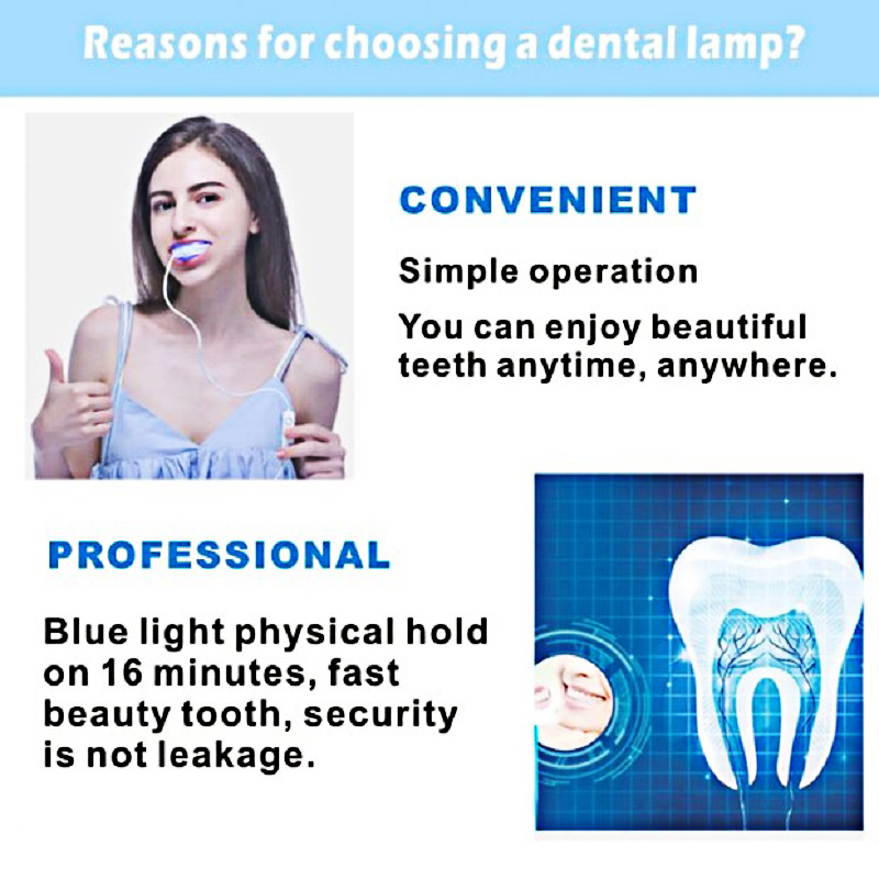 Teeth Blue Light Whitening Kit Lamp Instrument Universal Interface Portable Rechargeable Blue Light Oral Care Lamp Tool