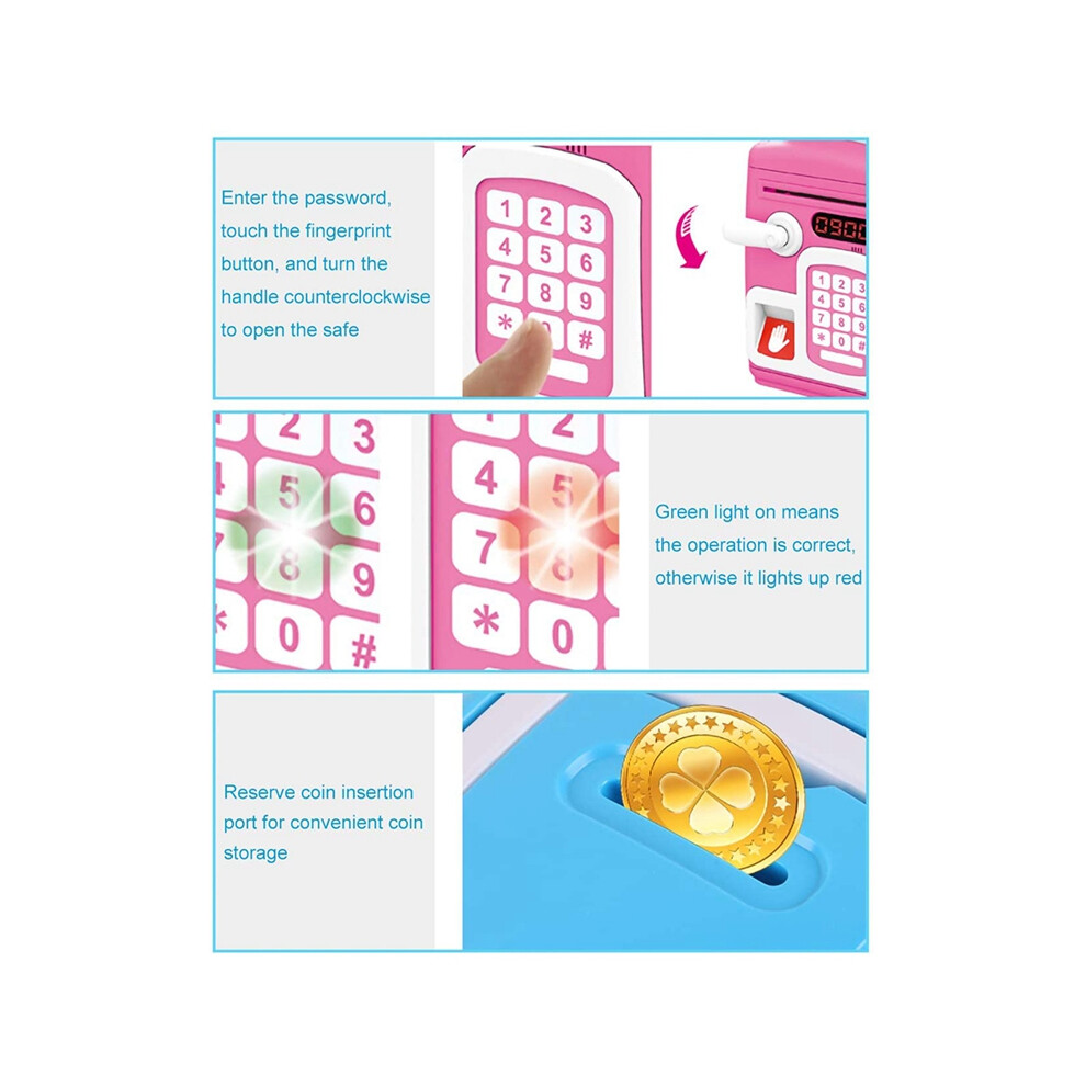 Piggy Bank Girls Toy Electronic Password Safe Box ATM Bank,Auto Paper Money Scroll Coin Bank ﻿