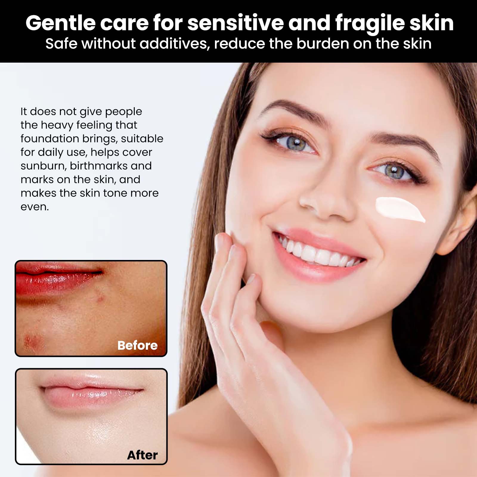 (1 PC) Face Cream Makeup Cream for Women Concealer Moisturizing Covers Spots Acne Marks Natural Long Lasting Brightens Skin Tone Lazy Peoples Face Foundation
