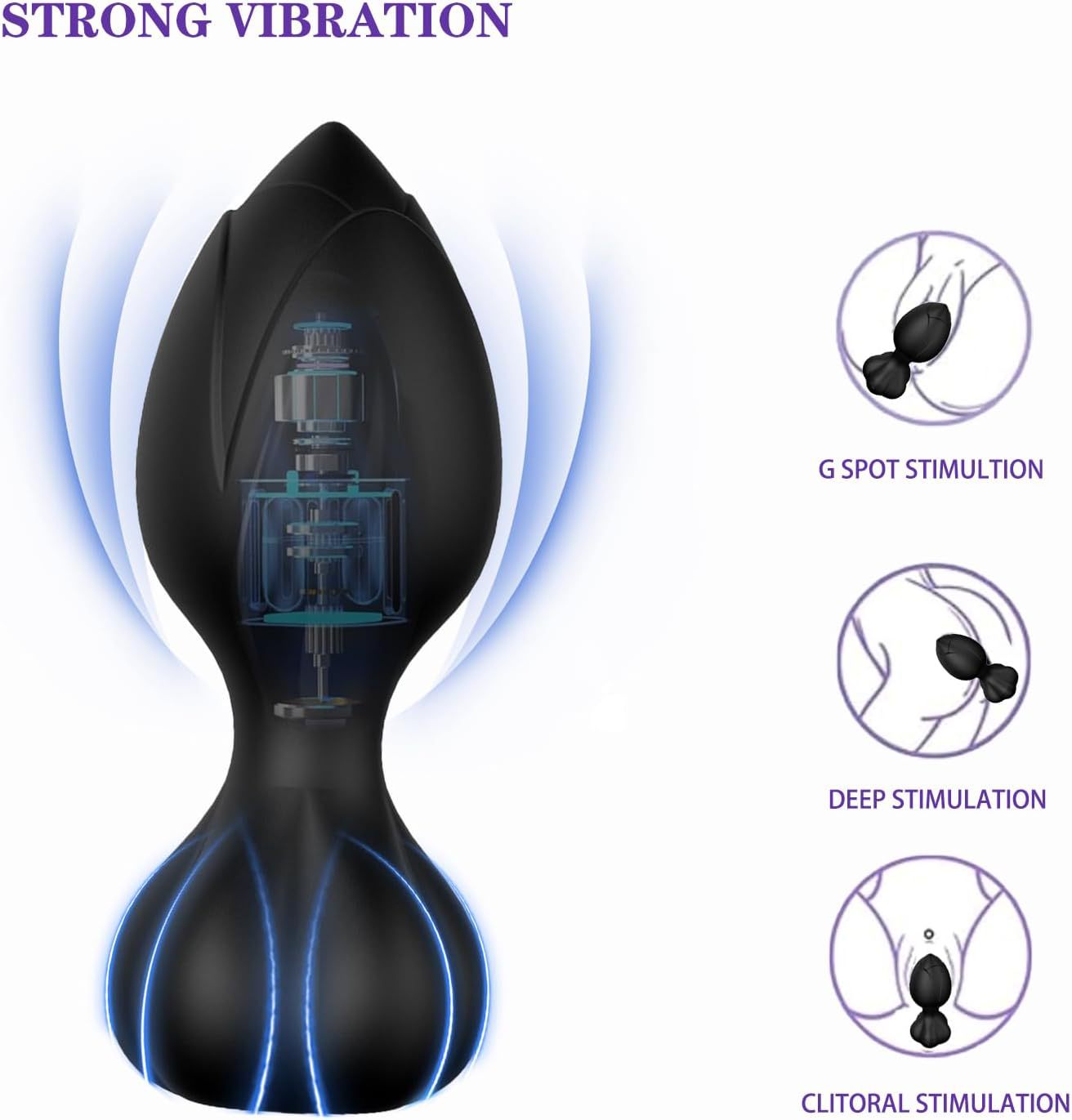 (Rose Red) Rose Anal Plug Vibrator Wireless Remote Butt Plug Love Egg Anal Vibrator Sex Toy For Woman Vibration G-Spot Jumping Egg Adult Products 10 Frequency