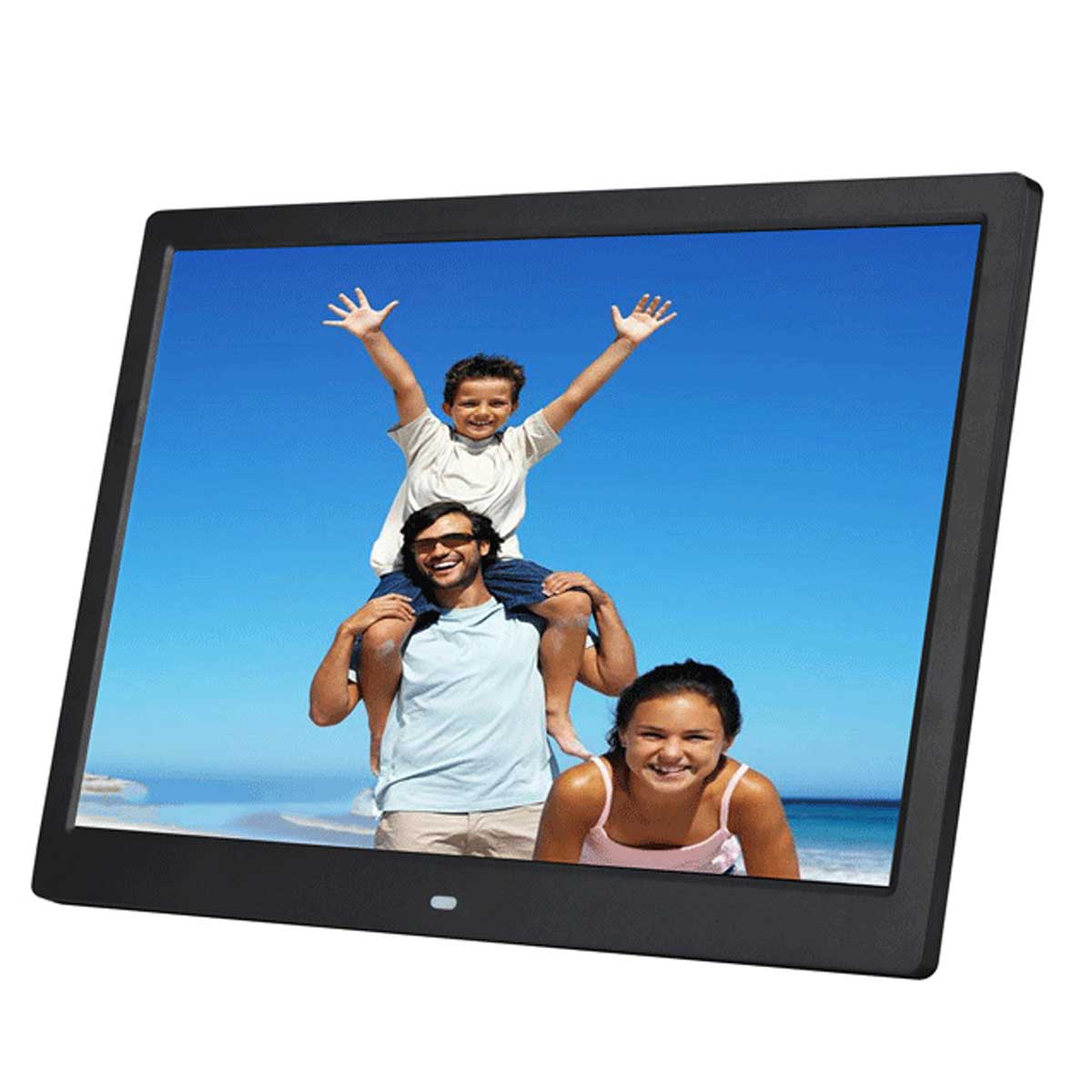 (White) Digital Photo Frame 15.4 Inch Digital Picture Frame Full IPS Display Electronic Photo Frame Video Music Playback Calendar Music Playback Calendar Alarm Clock with Remote Control