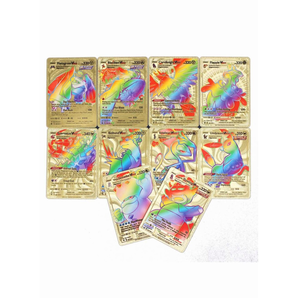 55PCS Pokemon Card Gold Foil Shiny Rainbow Vmax GX Card Charizard Pikachu Collection Kids Toy Gift