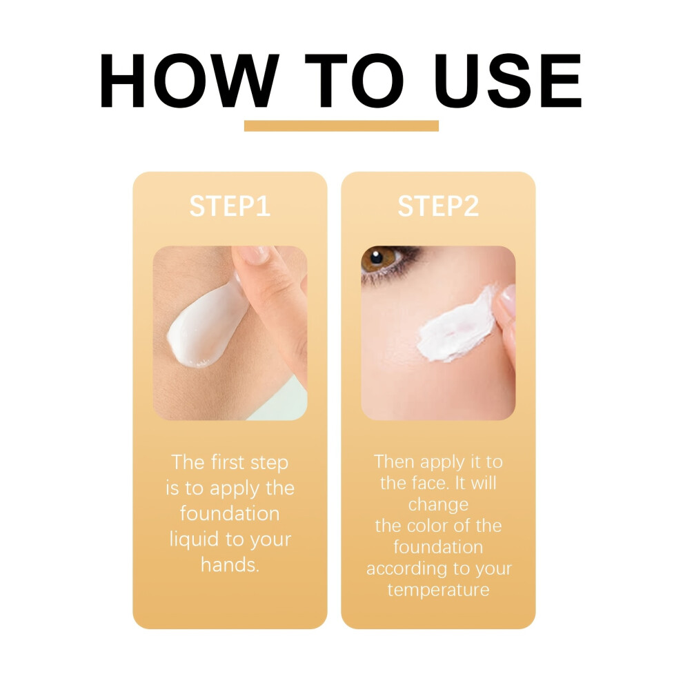 3pcs Temperature Change Liquid Foundation Concealer Long Lasting Smear-Proof Makeup Moisturizing Brightening Color Concealer
