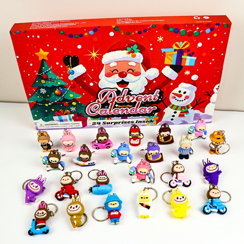 Advent Calendar 24 Days Christmas Countdown Calendar 24pcs Key Chain Xmas Gift Toys for Kids