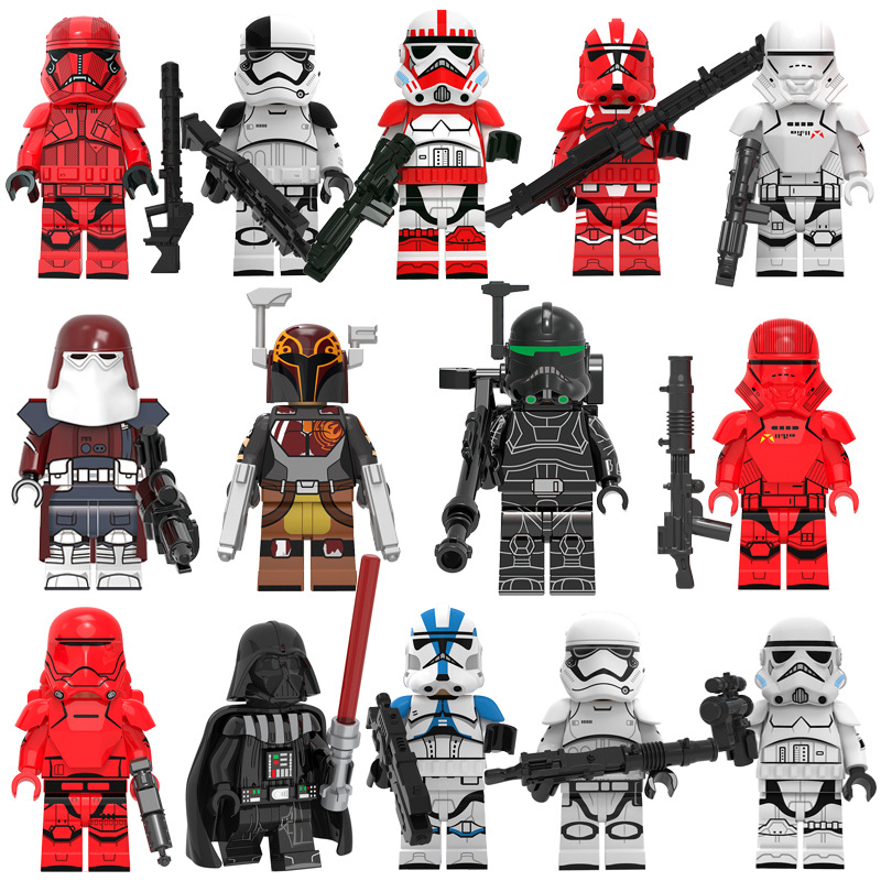 (24 PCS Soldiers) Star Wars Action Mini Figures Soldiers Building Blocks Cinematic Universe Collection Series Toys for Kids Party Supplies 